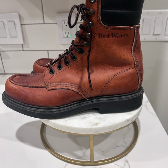 Vintage Red Wings Steel Toe Work Boot High Ankle Size 7.5 B Men’s Leather - Picture 3 of 9